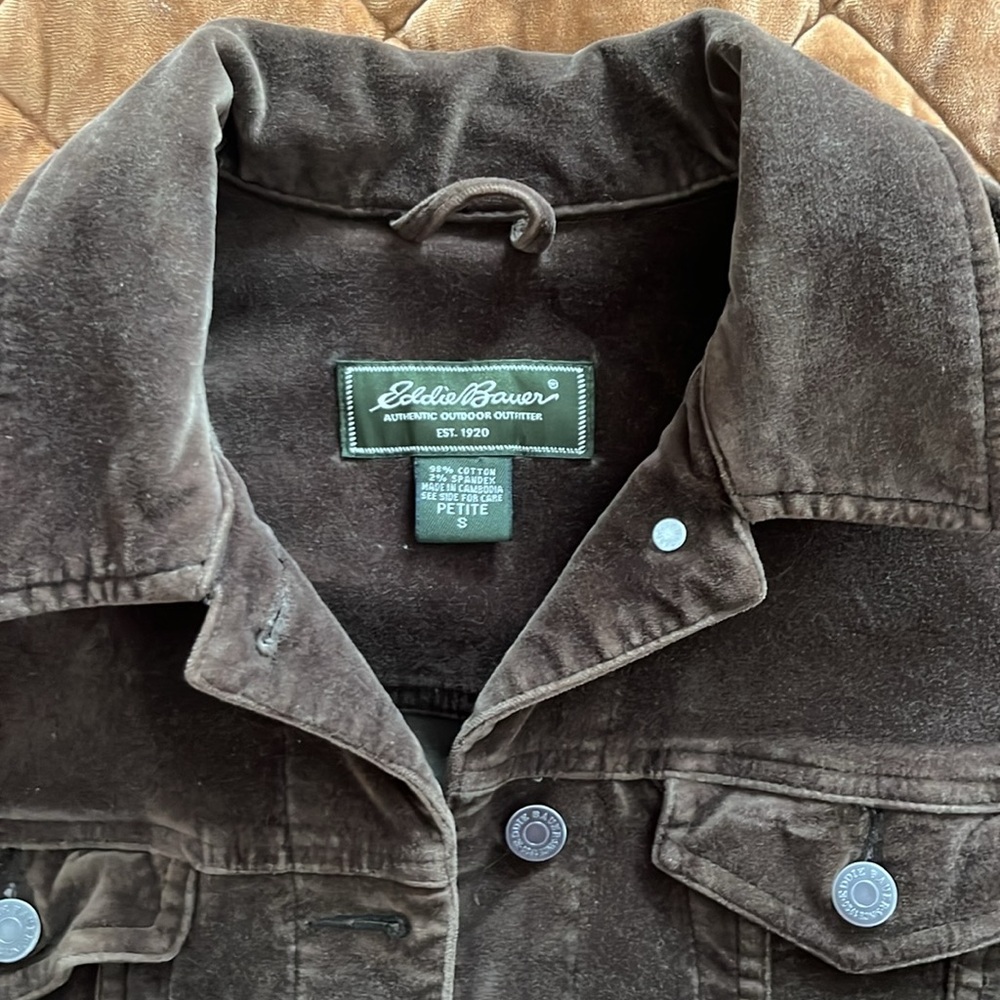 Vintage Y2K Lorelai Gilmore Velvet Cord Trucker Jacket Size S Petite - Picture 3 of 10
